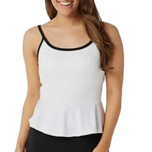 Tracy Anderson G.I.L.I. Women's White Peplum Performance Fit Cami Tank Top Sz XL